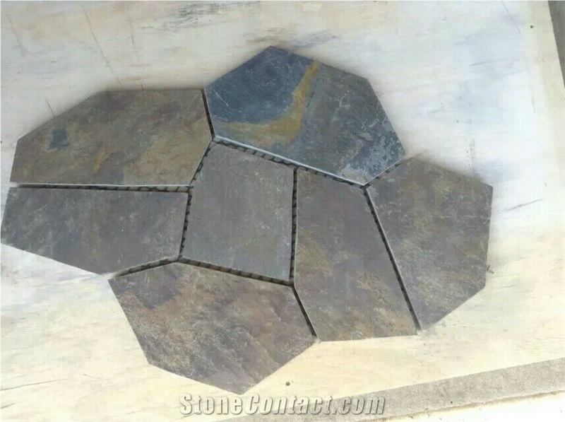 Rusty Slate Paving Stone, Slate Flagstone Walkway Pavers, Random Flagstones
