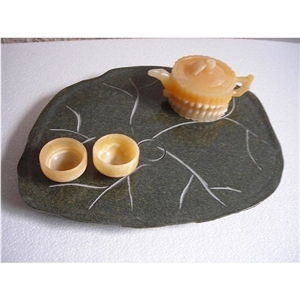 Black Granite Honed Tea Tray