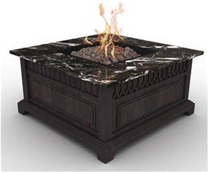 Black Marble Firepit Table