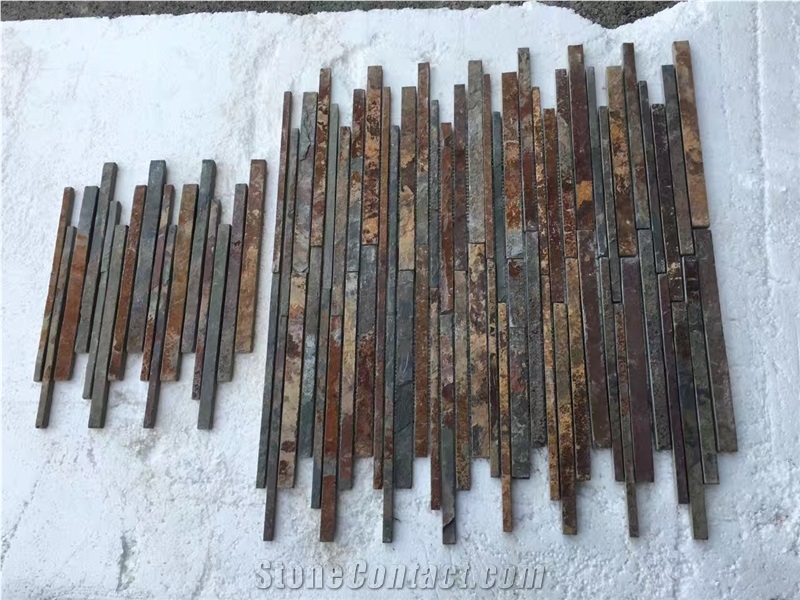 Brown Slate Bricks Mosaic Tile,Rustic Mosaic Tile