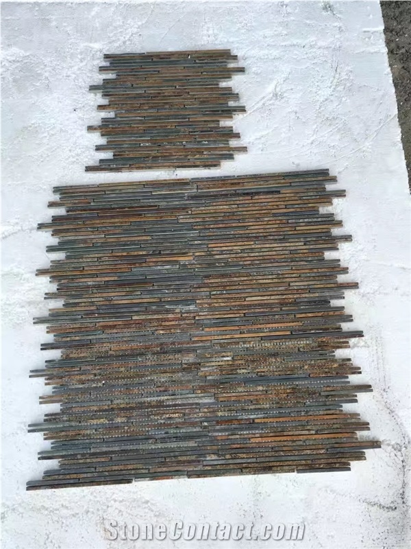 Brown Slate Bricks Mosaic Tile,Rustic Mosaic Tile