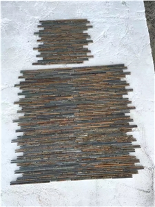 Brown Slate Bricks Mosaic Tile,Rustic Mosaic Tile