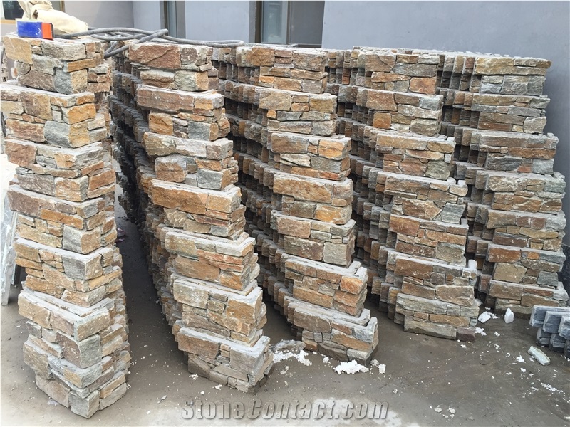 Rusty Slatestone Outside Corner Panels,Stack Stone Corners,Ledge Stone Corner