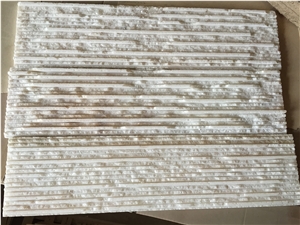 White Beige Quartz Cultured Stone,Brick Stacked Stone ,Ledge Stone