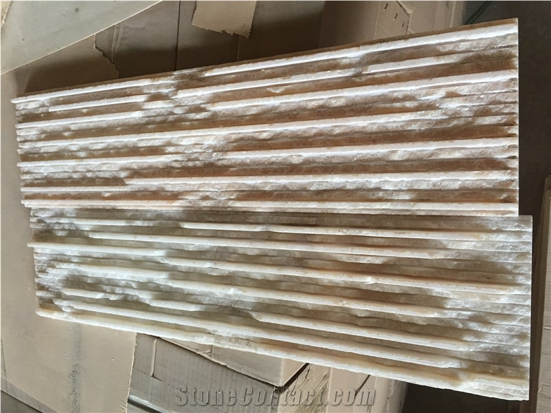 White Beige Quartz Cultured Stone,Brick Stacked Stone ,Ledge Stone