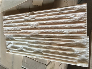 White Beige Quartz Cultured Stone,Brick Stacked Stone ,Ledge Stone