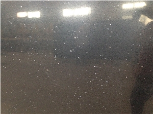 Black Crystal China Manmade Quartz Stone Slab & Tile, Glass Mirror Quartz Tile, High Quality Engineered Stone, Quartz Stone Slab for Prefabricated Worktops and Cut-To-Size Floor Tiles with Resistance