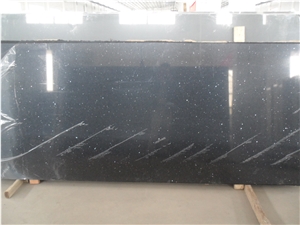 Black Galaxy Quartz Stone Customized / Multicolor Quartz Stone Floor Covering / Wall Tile Veined Quartz Stone / Tiles / Slab China Quartz Vanity Tops Resistant to Stains/Scratch/Chemicals/Acid