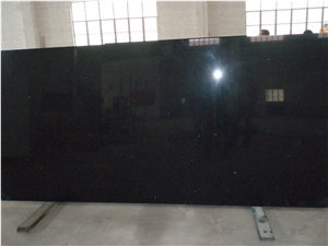 Black Quartz Stone Big Slab with Sparkle Star, Engineered Stone Slab,Artificial Stone,Solid Surface, Black Galaxy Quartz Tile, China Manmade Quartz Material