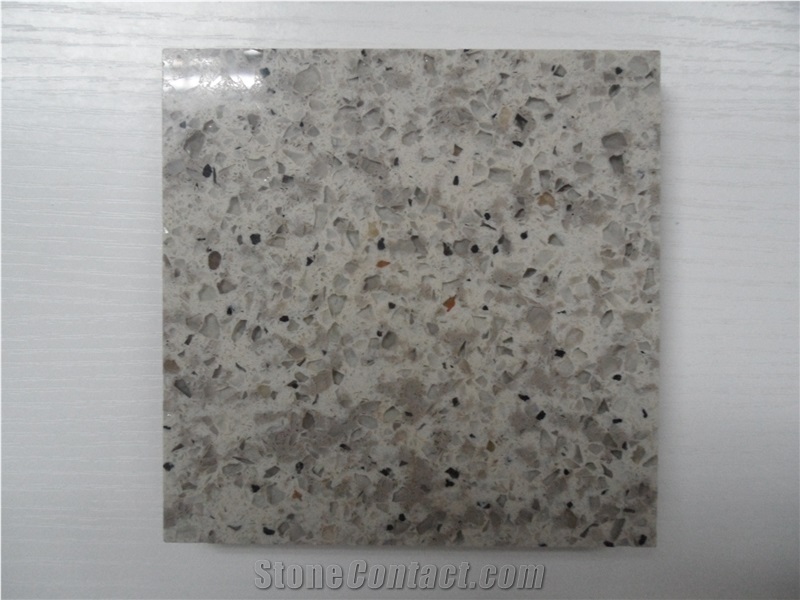 China Artificial Caesarstone Quartz Stone Slab & Tile, Manmade Quartz, Grey Color Quartz With Colorful Grain On Sales 