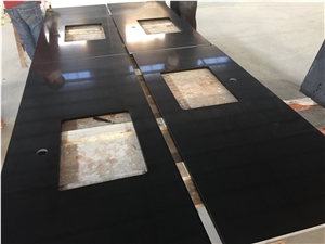 China Artificial Manmade Pure Black Quartz Stone Countertop for Kitchen & Bathroom, High Quality Black Quartz on Sales Direct from China Factory China Artificial Manmade Pure Black Quartz Stone Countertop for Kitchen & Bathroom, High Quality Black Quartz on Sales Direct from China Factory