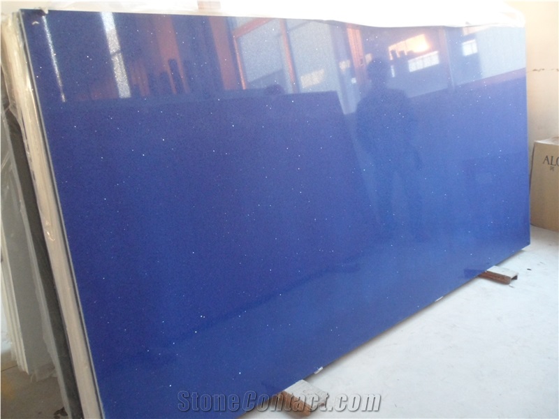 China Blue Quartz Stone Tiles & Labs Architecture Decorative Slab Polished Flooring