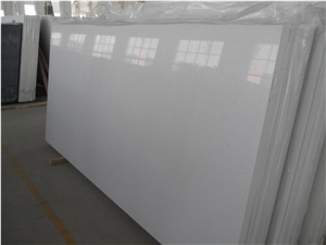 China Light Grey Small Grain Quartz Tile& Slab, Hot Sell Gray Color Engineered Stone Walling, Quartz with Glass Mirror on Sales