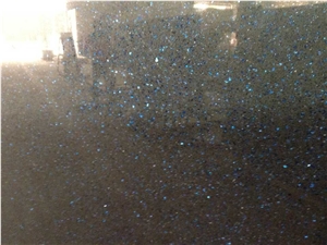 China Polished 2cm & 3cm Blue in Night Quartz Big Slabs , Blue Black Artificial Stone Floor Tiles ,Engineered Quartz Stone