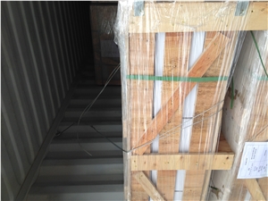 China Wooden White Marble Mixed With Glass, Linear Strips Mosaic Tile, Glass Stone Mosaic For Flooring & Wall