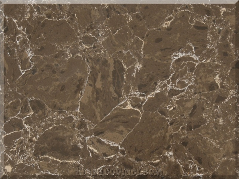 Dark Emperador Quartz Stone 2cm & 3cm Slabs & Tiles ,China Made Brown Engineered Stone for Usa and Canada Solid Surface and Vanity Tops and Table Tops