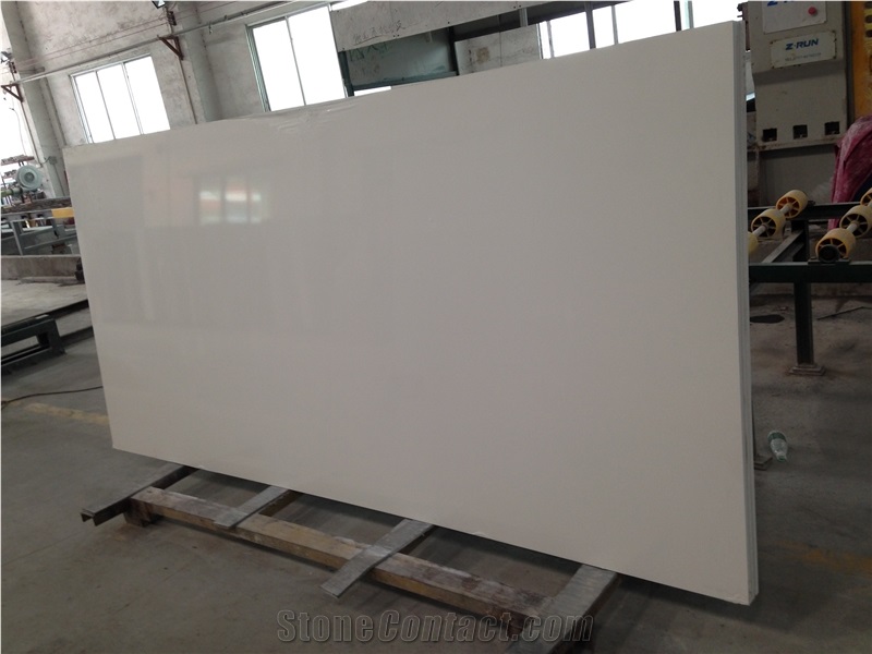 Engineered Stone Artificial Stone Slabs Calacatta Pure White Quartz Stone Solid Surfaces Polished Slabs Tiles for Hotel Kitchen,Bathroom Backsplash Walling Panel Customized Edge