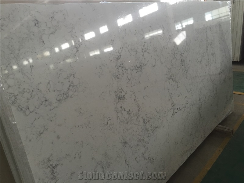 Engineered Stone Quartz Countertops, Arabescato White Kitchen Countertops for Usa and Canada Market, Solid Surface Kitchen Top