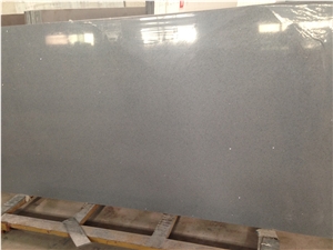 Grey Crystal Quartz Stone Big Slab, China Artificial Quarzt Stone with Good Price, Sparkle Surface, Glass Mirror Quartz