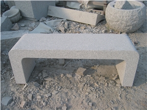 Grey Granite Stone Bench Polished Surface, Sawn Cut Finished, for Outside Park, Garden, G603 Stone Bench Outdoor Charirs
