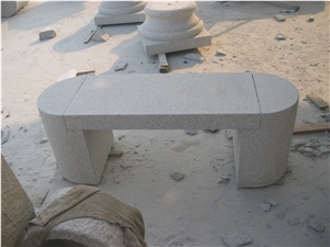 Grey Granite Stone Bench Polished Surface, Sawn Cut Finished, for Outside Park, Garden, G603 Stone Bench Outdoor Charirs