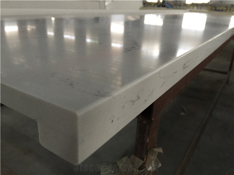 High Quality China Made Engineered Stone -Volakos White Quartz Contertops ,Kitchen Bar Tops for Usa and Canada Market