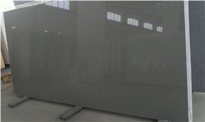 High Quality China Polished Quartz Stone 2cm & 3cm Big Slabs -Light Sparkle Grey for Promotion Sell ,Faster Delivery
