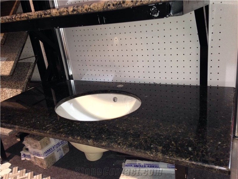 Ice Blue Granite Vanity Top, White Granite Bath Top, High Polished Stone Bathroom Top from China Factory