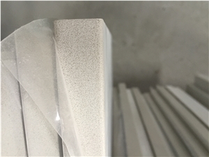Light Grey Quartz Countertop, Quartz Stone Vanity Top, for Bathroom, China Artificial Quartz Stone