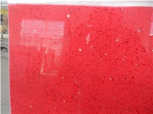 Light Red Quartz Stone Big Slab, Crystal Red Quartz Tile Direct from Factory, High Quality China Stone for Kitchen & Bathroom