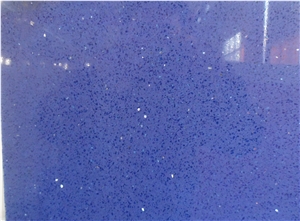 Popular China Polished Quartz Stone-Crystal Blue , Sparkle Blue ,Engineered Stone , Artificial Marble for Countertops & Vanity Tops