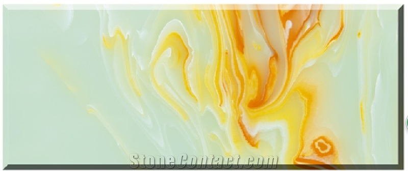 Popular Green Onyx Artificial Stone 2cm & 3cm Big Slabs ,Close to Natural Onyx ,Cut-To-Size