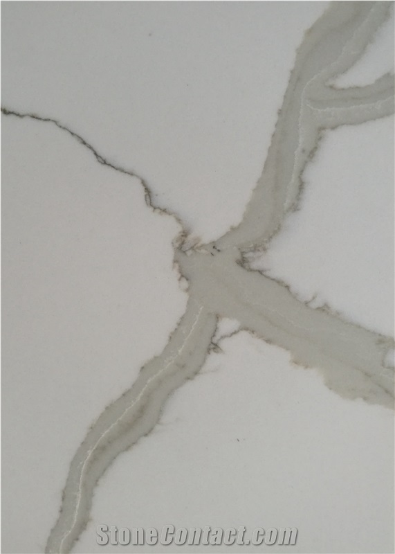 White Quartz With Different Vein, China Manmade Quartz Stone Tile & Slab, High Quality Quartz Stone One Sales For Kitchen & Bathroom 
