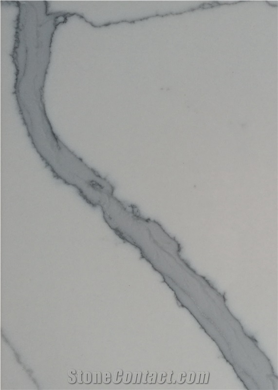 White Quartz With Different Vein, China Manmade Quartz Stone Tile & Slab, High Quality Quartz Stone One Sales For Kitchen & Bathroom 