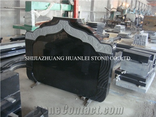 Absolute Black Monument, Hebei China Black Granite Tombstone/Headstones/Cemetery Tombstones/Memorial,Gravestone ,Western Style Tombstone Design