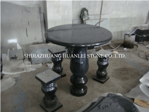 Shanxi Black Granite Exterior Bench, China Black Granite Bench/Garden Bench/Park Tables/Outdoor Chairs