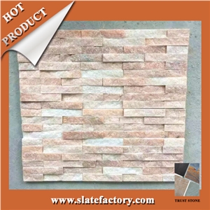 White Quartzite Stone Facade, Desert Quartzite Natural Stone Veneer, Breige Quartzite Stone Veneer Siding
