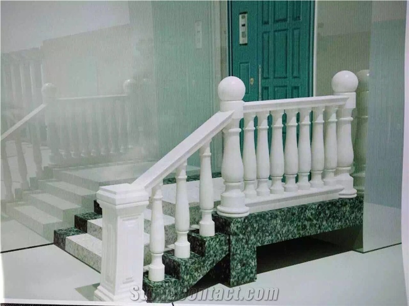 White Marble Balustrade, Snowflake White Marble Balustrade,Railings