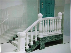 White Marble Balustrade, Snowflake White Marble Balustrade,Railings