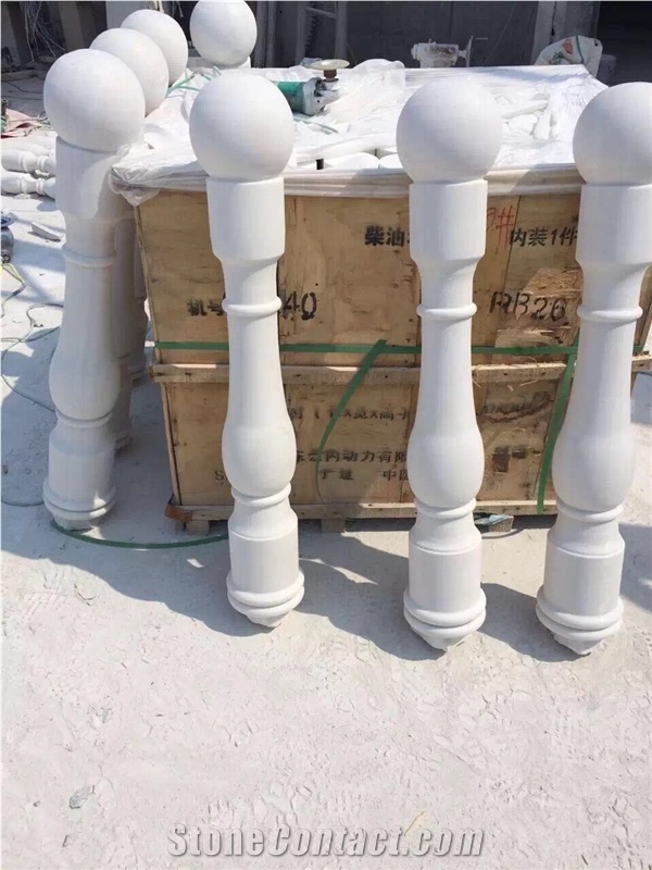 White Marble Balustrade, Snowflake White Marble Balustrade,Railings