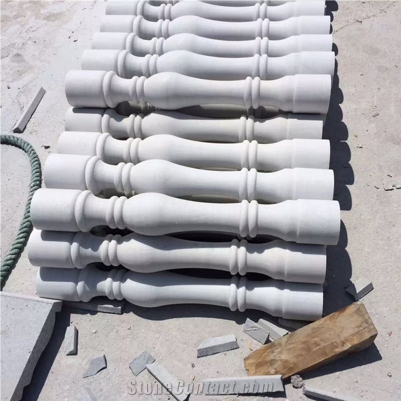 White Marble Balustrade, Snowflake White Marble Balustrade,Railings