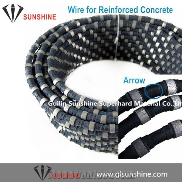10.5mm 40beads Reinforced Concrete Cutting Diamond Wire for Wall Wire Sawing Machine