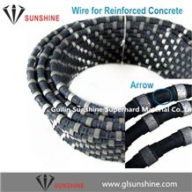 10.5mm 40beads Reinforced Concrete Cutting Diamond Wire for Wall Wire Sawing Machine