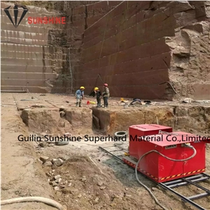 China 11.5mm Rubberized Diamond Wire Saw for Granite Quarry,Diamond Wire Rope for Granite Cutting
