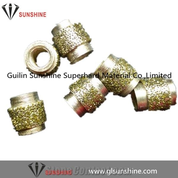 Electroplated Type Diamond Beads 11.0mm 10.5mm for Limestone Quarry