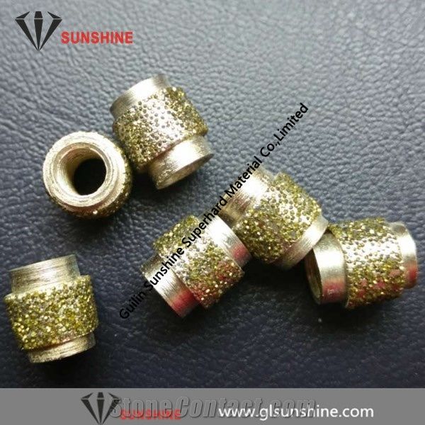 Electroplated Type Diamond Beads 11.0mm 10.5mm for Limestone Quarry