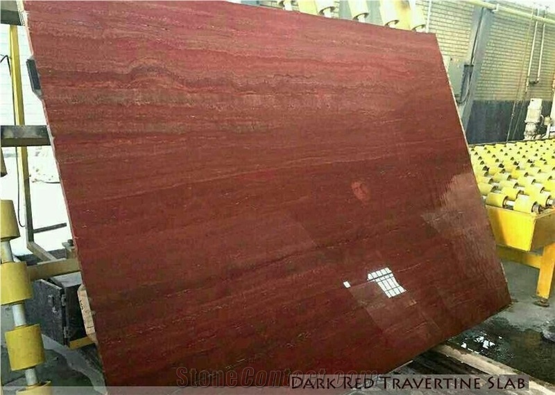 Dark Red Travertine Slab, Iran Red Travertine