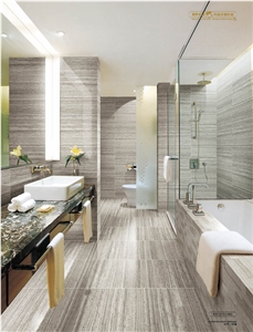 600x600 White Wooden Grain Marble Wall Covering Tile