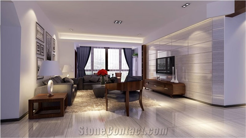 600x600 White Wooden Grain Marble Wall Covering Tile