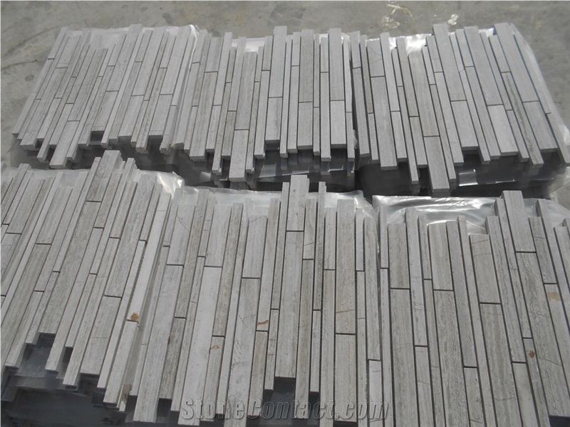 White Stone Building Material Mosaic Flooring Tile, Timber White Marble Basketweave Mosaic